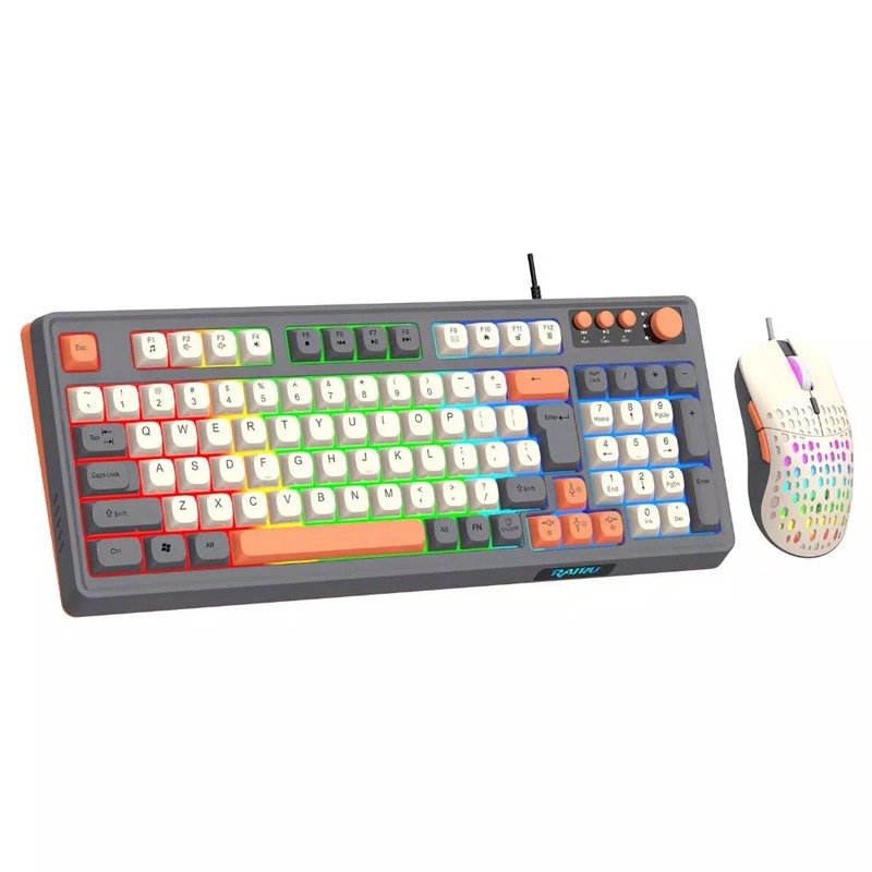 Kit de teclado e mouse para jogos, teclado com fio, cores modernas LEY -2274